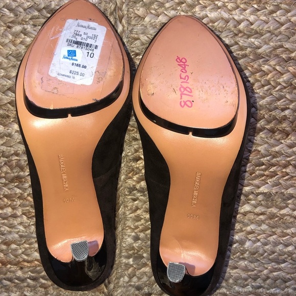 Badgley Mischka Suede/Leather Platform Heels Sz 10 - Picture 7 of 8